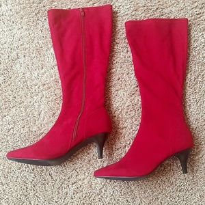 Red stylish dress boots - Size 8.5